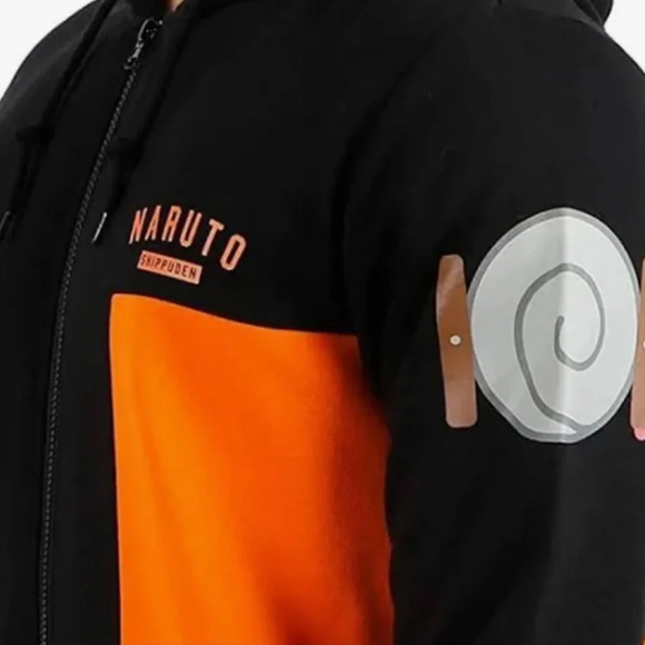 Hot Topic Naruto Shippuden Black & Orange Zip Up Hoodie. Size Medium. - Picture 14 of 14